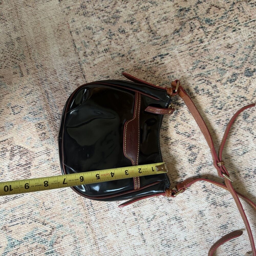 Dooney & Bourke Mini Margot Crossbody Bag Black Nylon Brown Leather Classic - Picture 13 of 16
